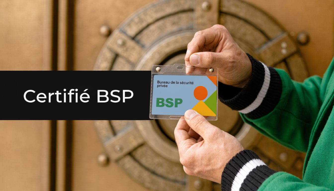 Une personne présentant une carte d'identité professionnelle certifiée par le Bureau de la sécurité privée, BSP.